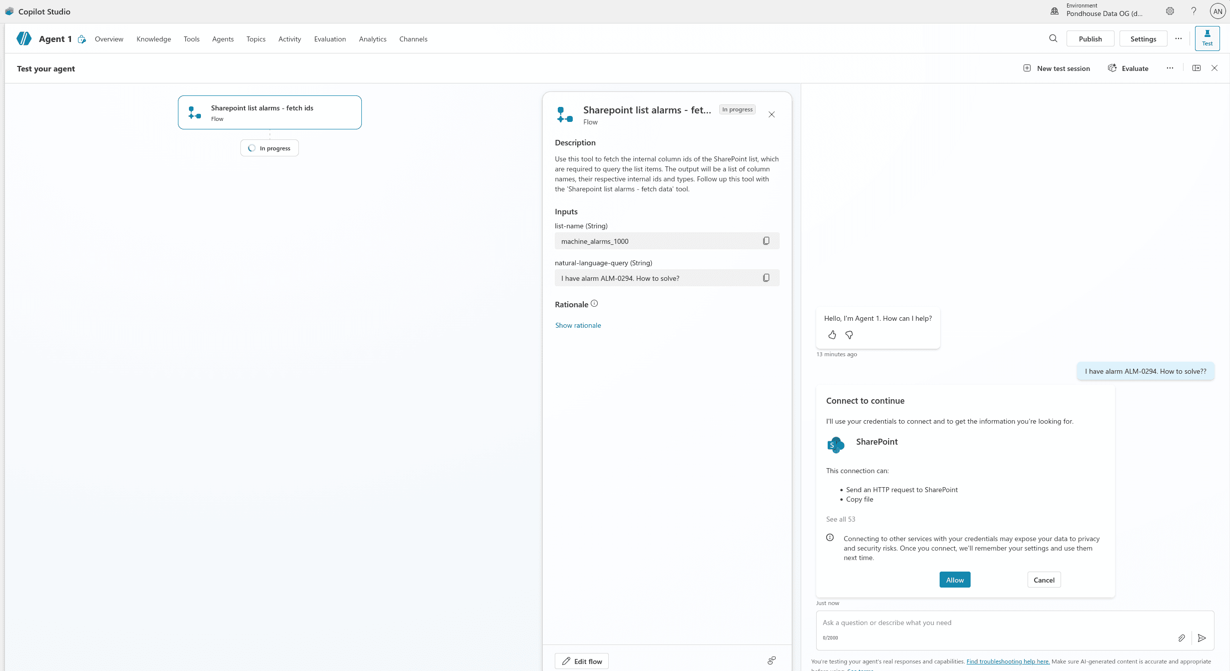 Connection attempt to
SharePoint