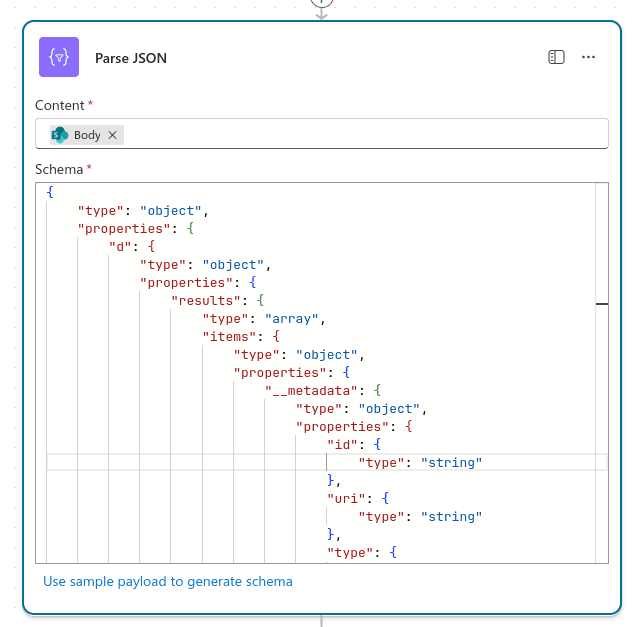 JSON parsing card