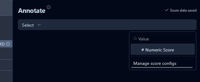 Annotate a trace: Select score config