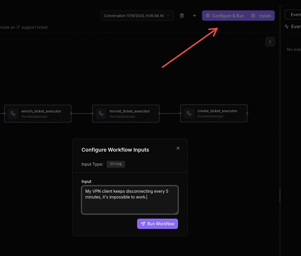 Run Workflow in DevUI