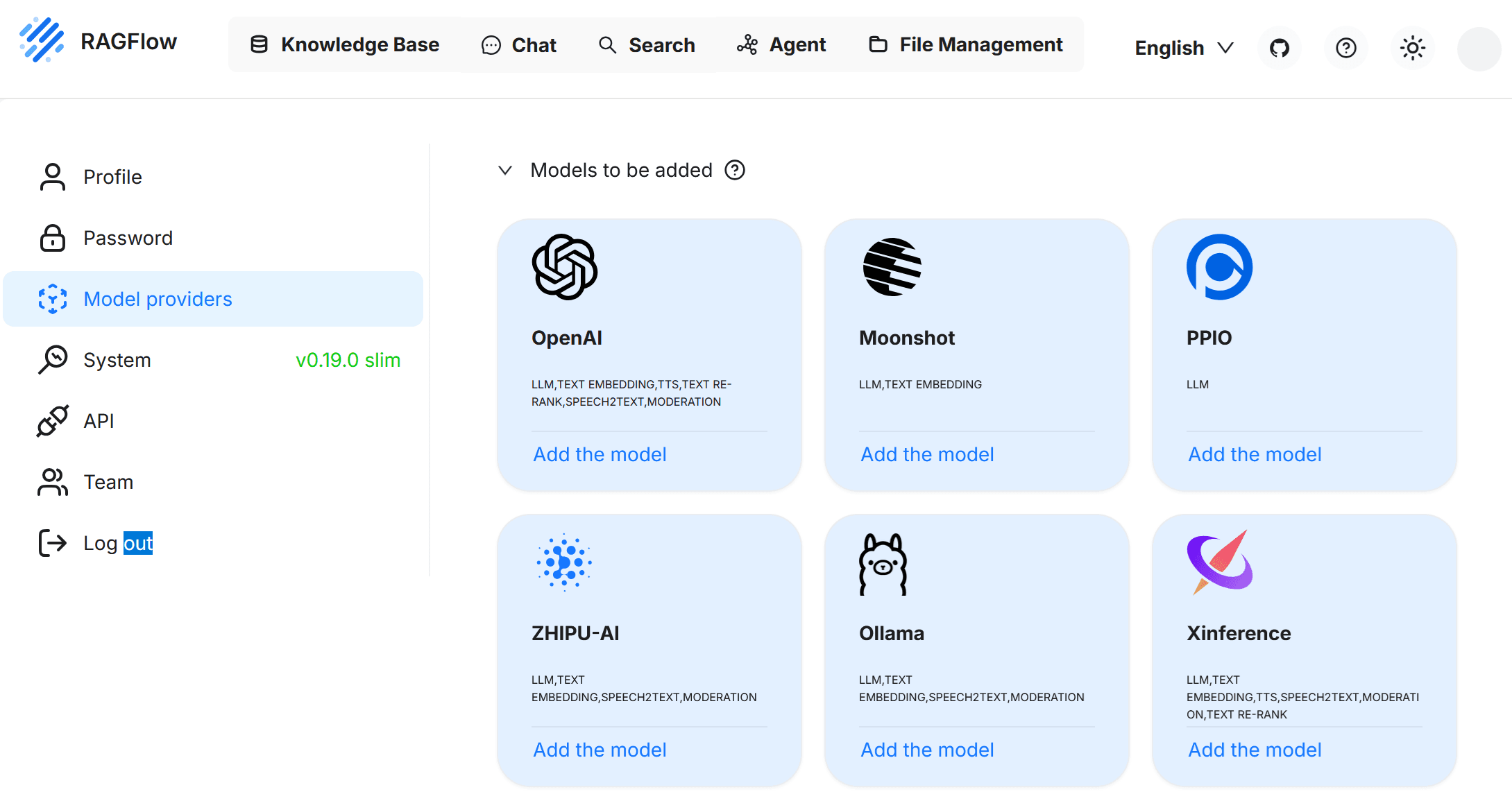 RAGFlow Model Providers